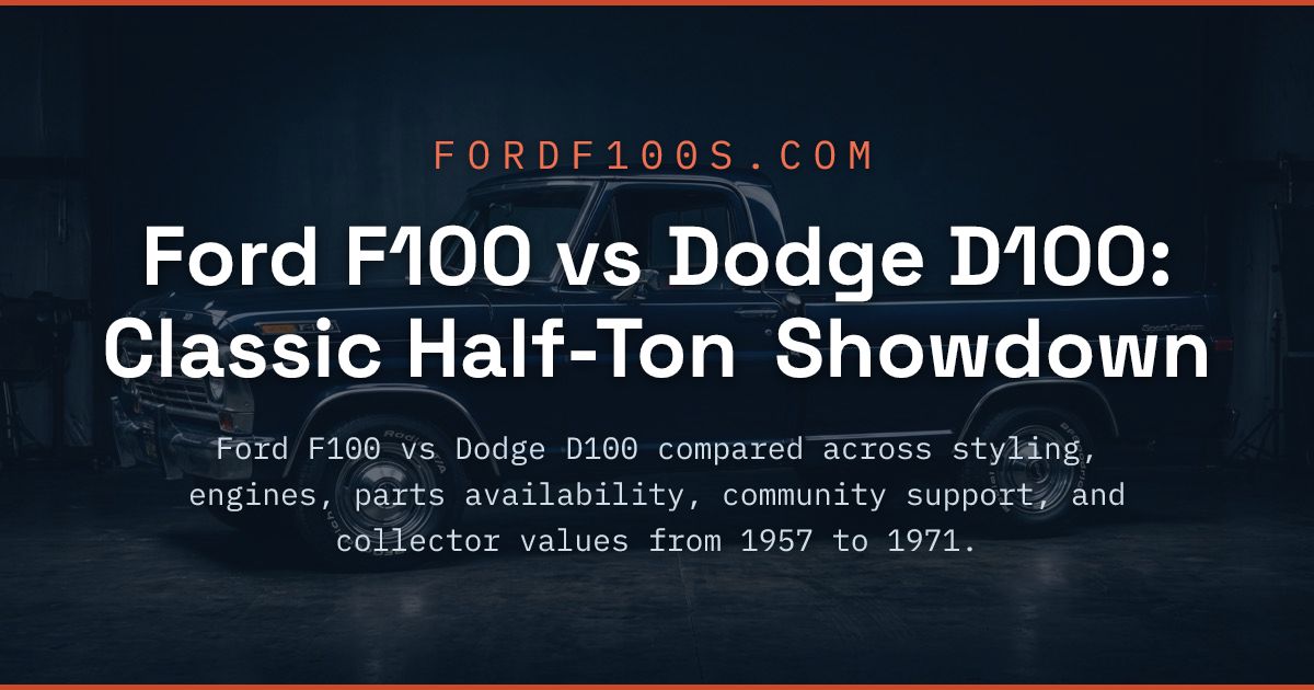 Ford F100 vs Dodge D100: Classic Half-Ton Showdown | fordf100s.com